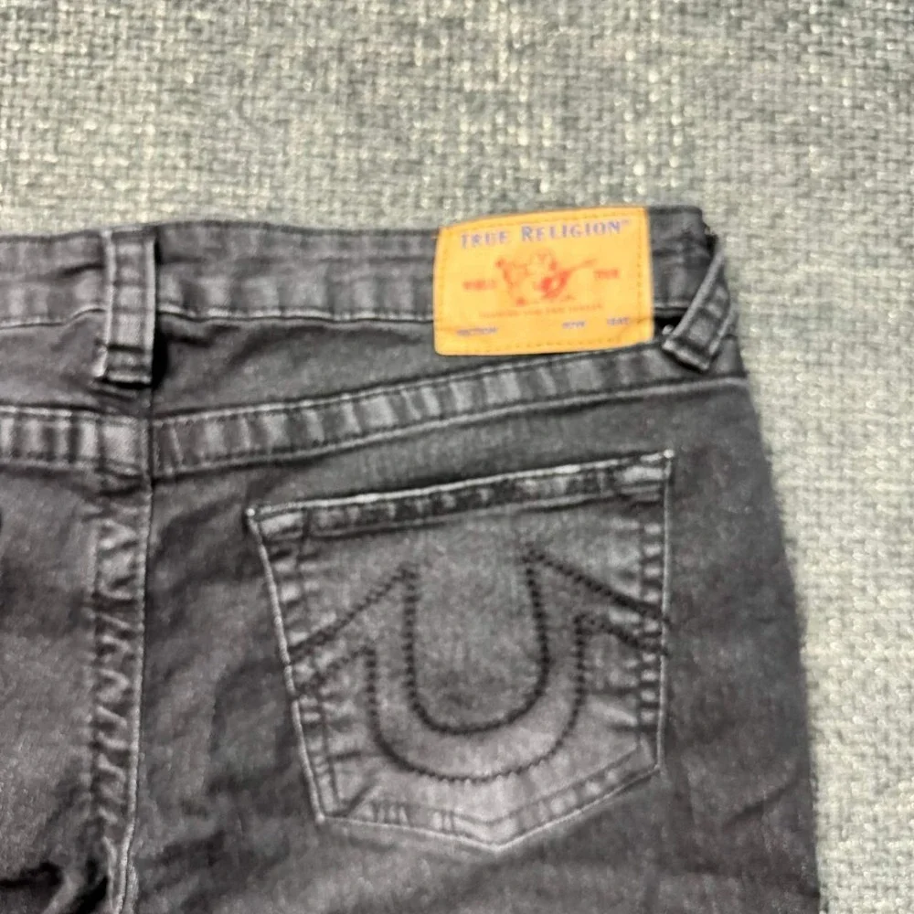 True Religion Geno Relaxed Slim Jeans Women 16 Black Charcoal Streetwear Denim - Picture 4 of 13